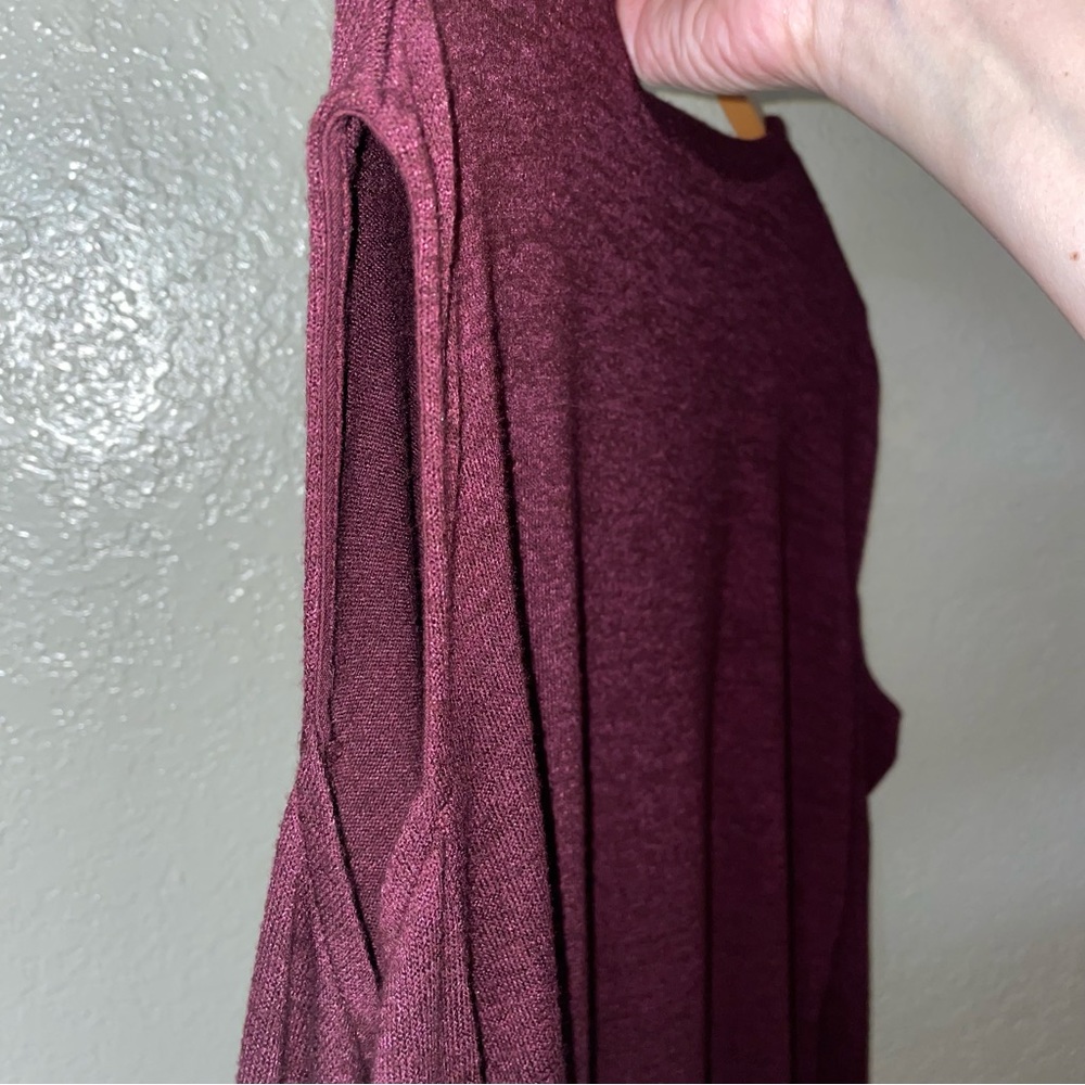 Rag & Bone Jean Purple Port Long Sleeve Slash Cutout Top Tee - Picture 6 of 10